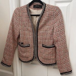 Tweed Blazer Jacket Pink